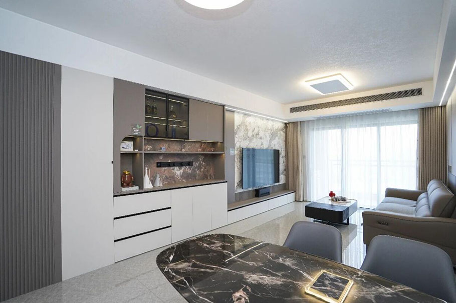 天空之城完工實景，一進門就驚艷到！客餐一體這樣裝，實用高級